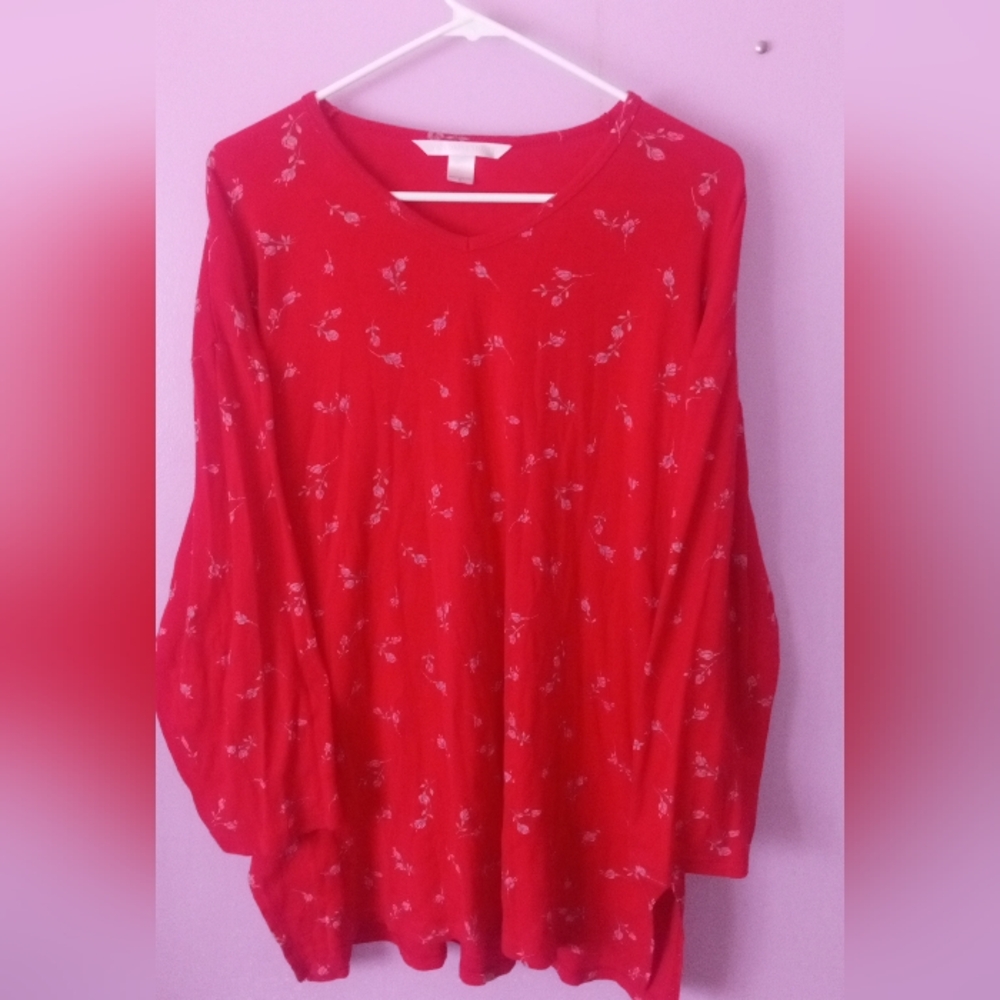 Y2K Victoria Secret Rose Print Lounge Tunic Top